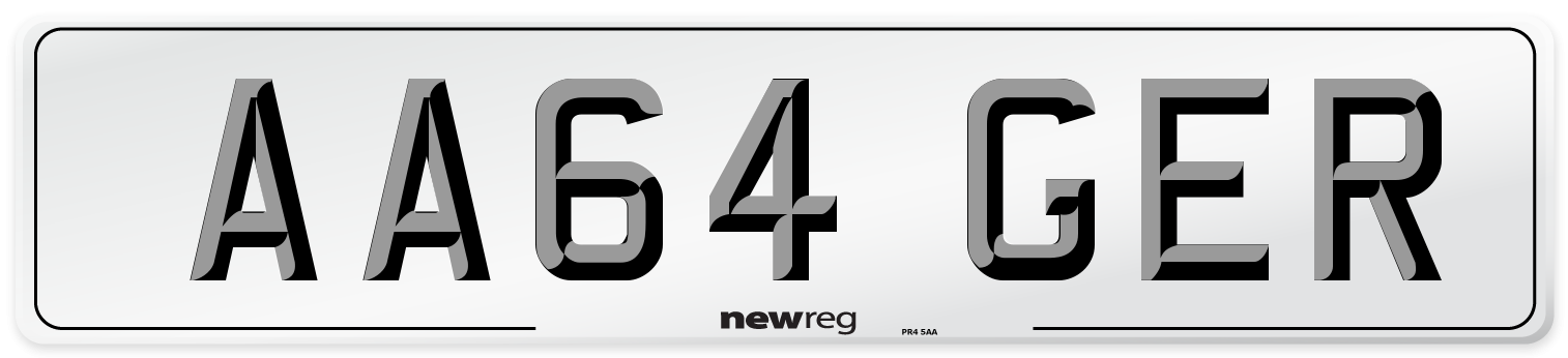 AA64 GER Number Plate from New Reg